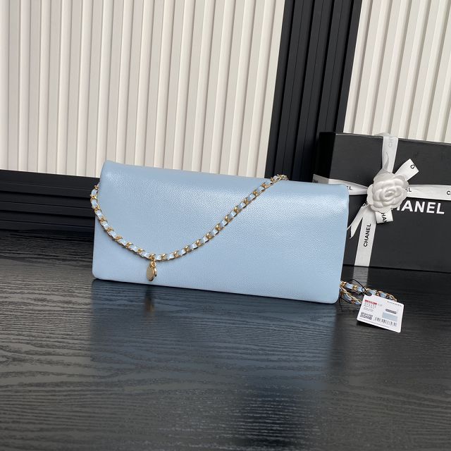 CC original grained calfskin flap bag AS5182 blue