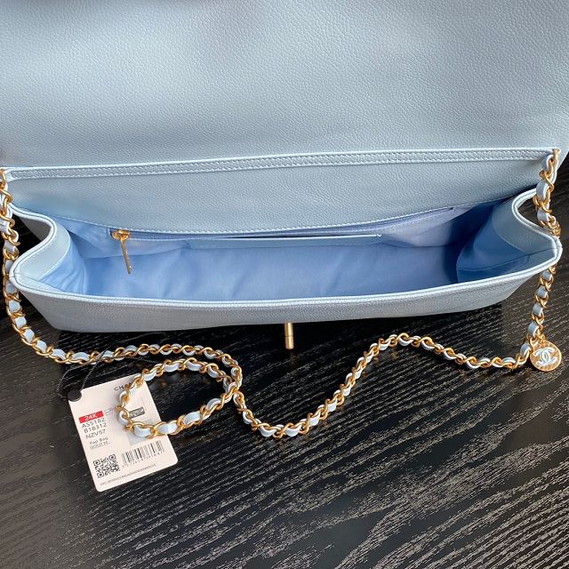 CC original grained calfskin flap bag AS5182 blue