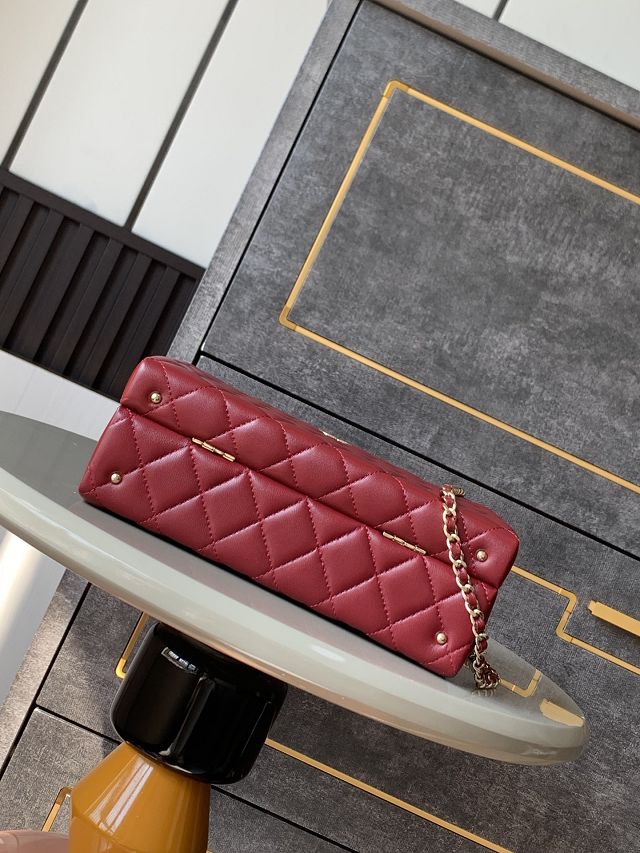 CC original lambskin box bag AS5168 bordeaux