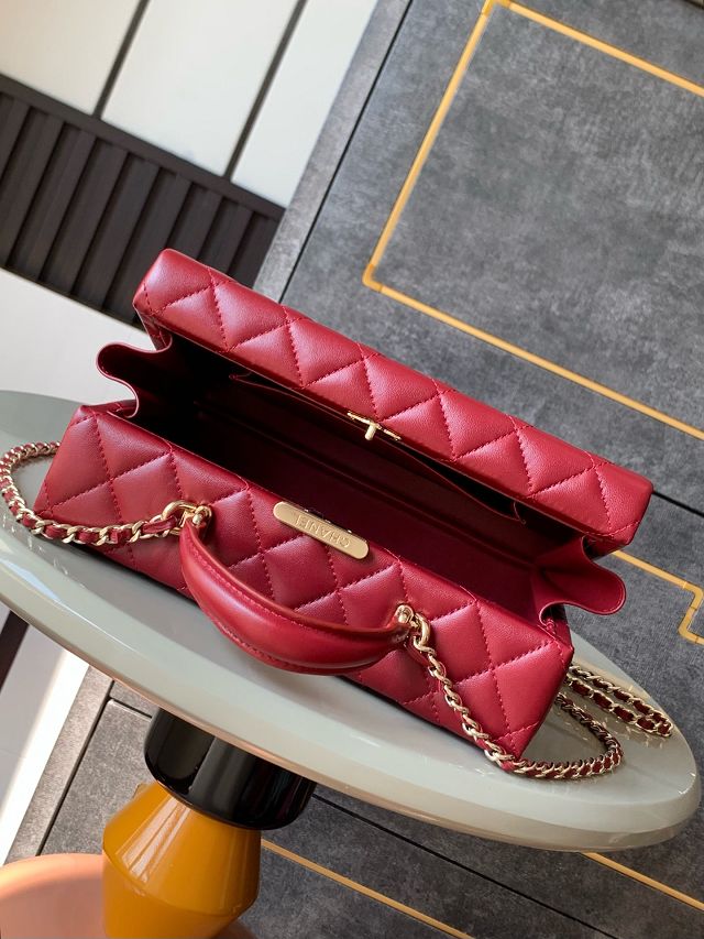 CC original lambskin box bag AS5168 bordeaux