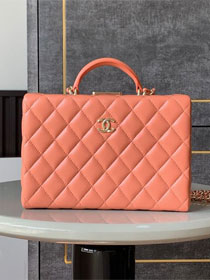 CC original lambskin box bag AS5168 orange