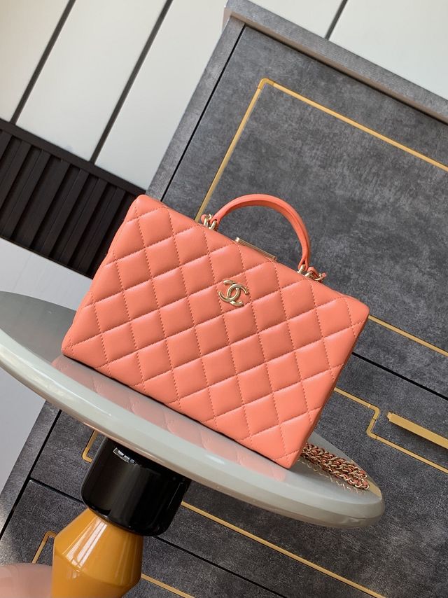 CC original lambskin box bag AS5168 orange