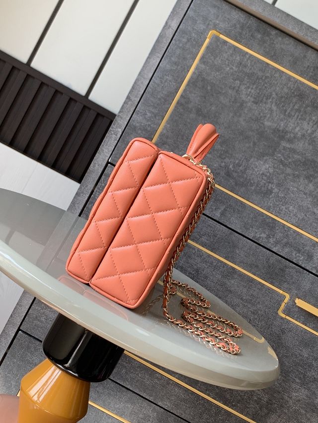 CC original lambskin box bag AS5168 orange