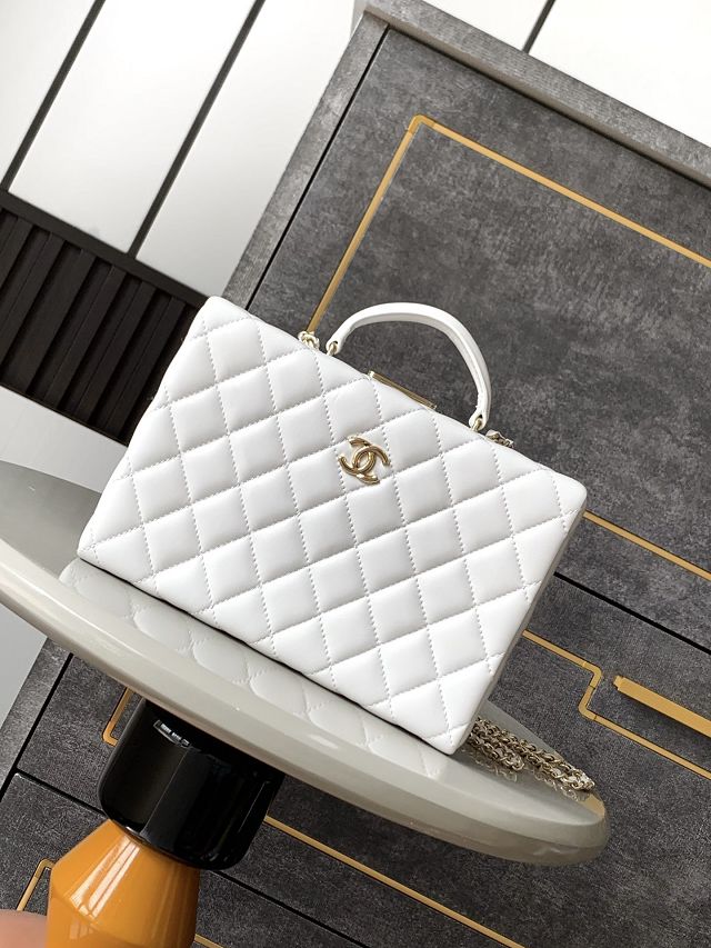 CC original lambskin box bag AS5168 white