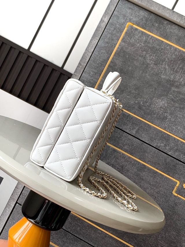 CC original lambskin box bag AS5168 white