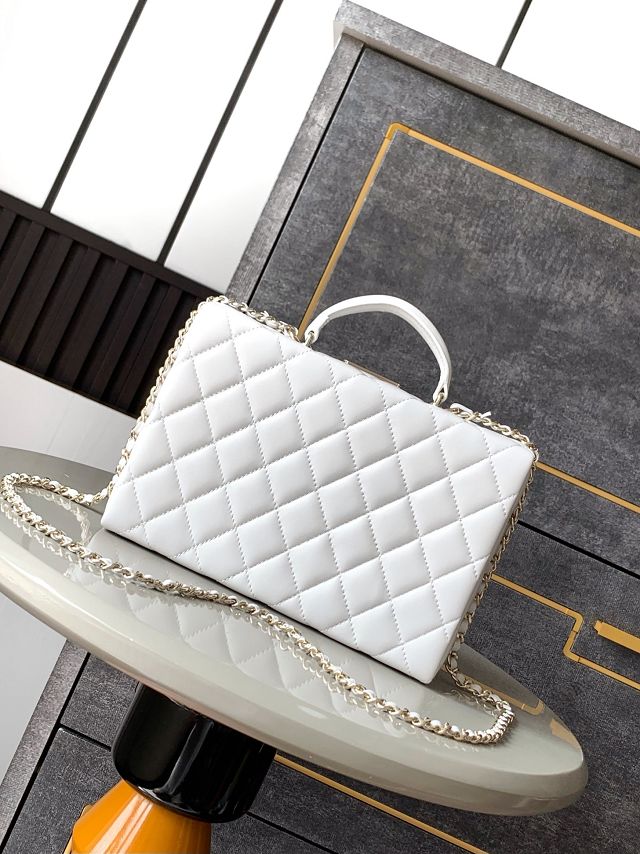 CC original lambskin box bag AS5168 white