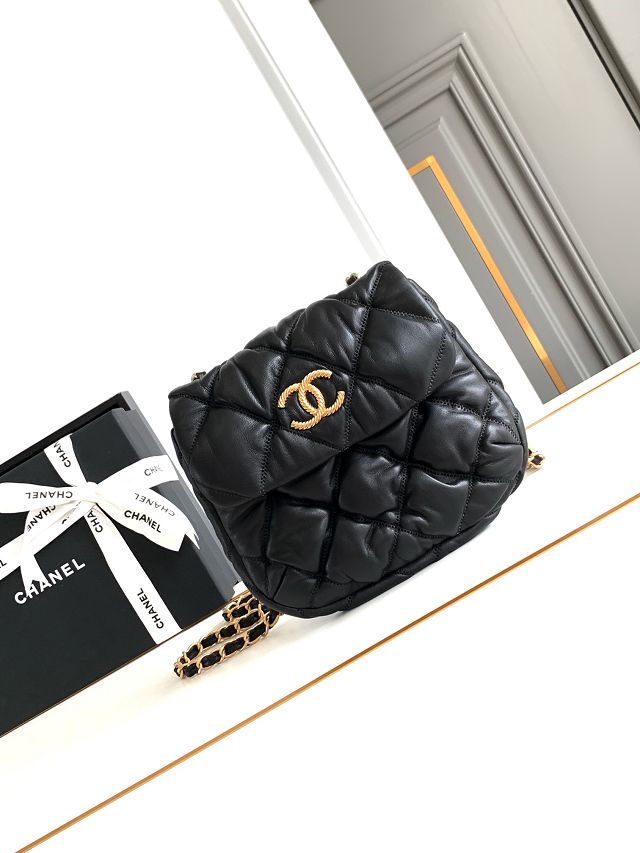 CC original lambskin flap bag AS4660 black