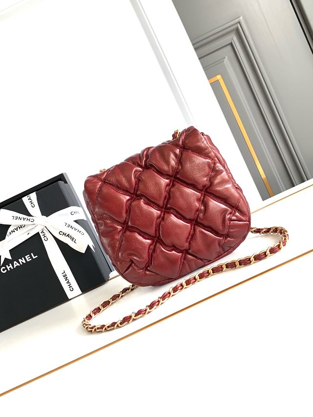 CC original lambskin flap bag AS4660 red