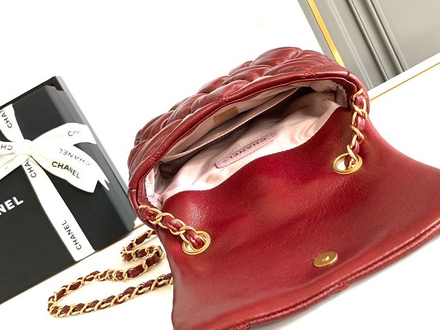 CC original lambskin flap bag AS4660 red