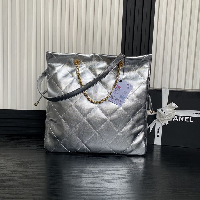 CC original lambskin shopping bag AS5315 silver