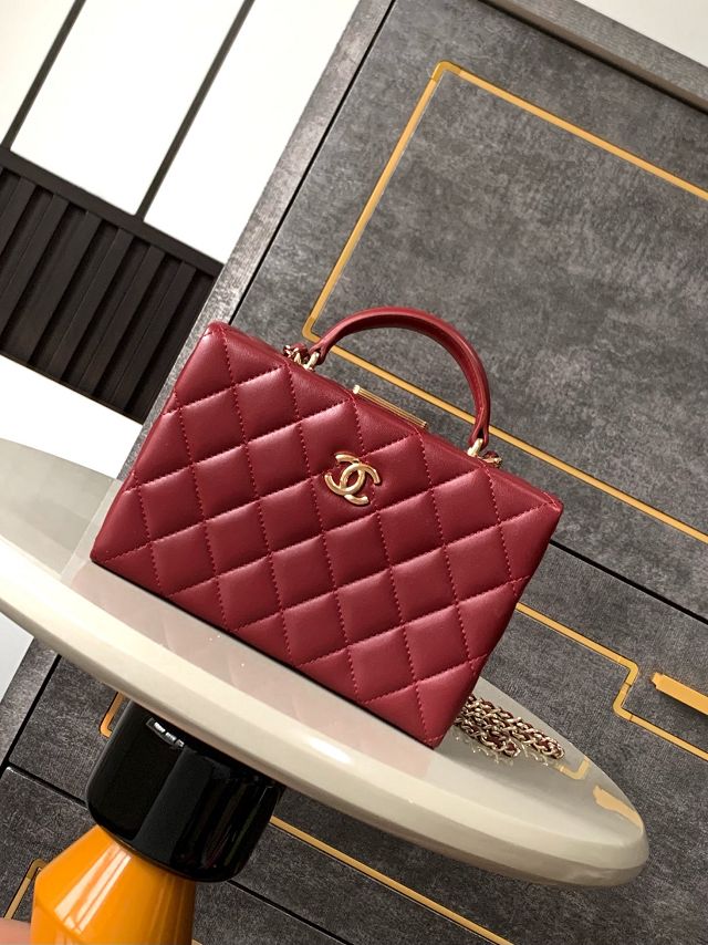 CC original lambskin small box bag AS5167 bordeaux