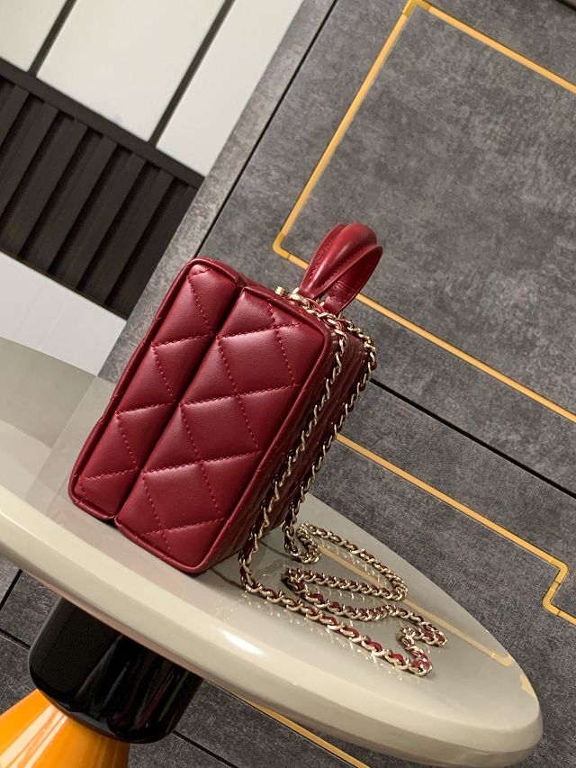 CC original lambskin small box bag AS5167 bordeaux