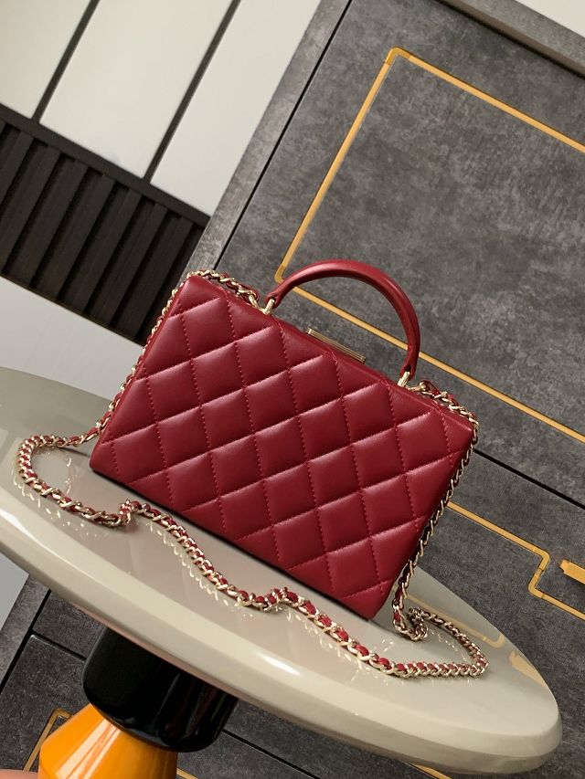 CC original lambskin small box bag AS5167 bordeaux