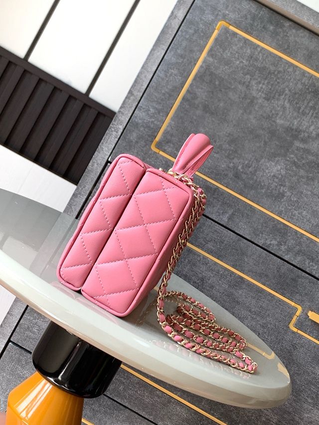 CC original lambskin small box bag AS5167 pink