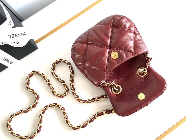 CC original lambskin small flap bag AS4661 red