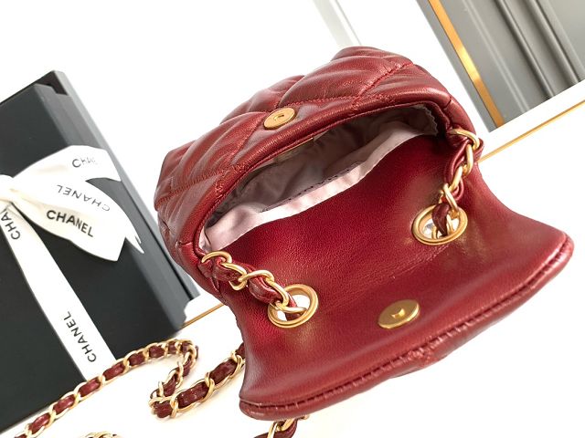 CC original lambskin small flap bag AS4661 red