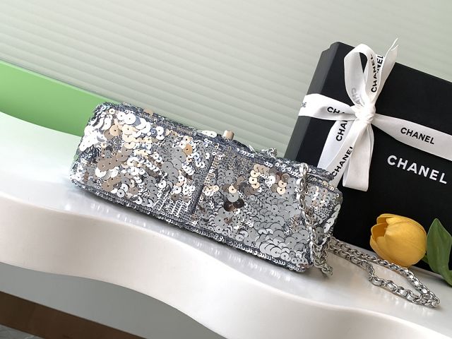 CC original sequins flap bag AS4561 silver