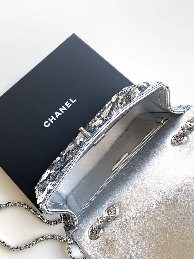 CC original sequins flap bag AS4561 silver