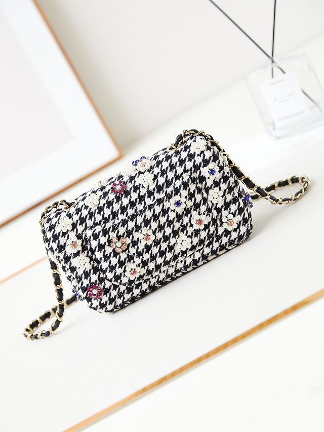 CC original sequins small flap bag AS4298 black&white