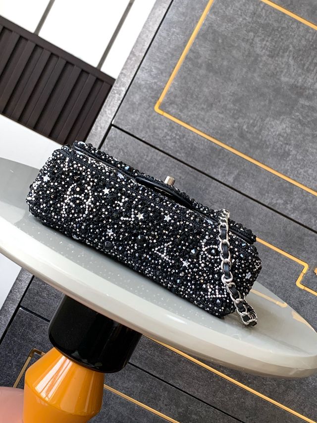 CC original sequins mini flap bag AS4561 black