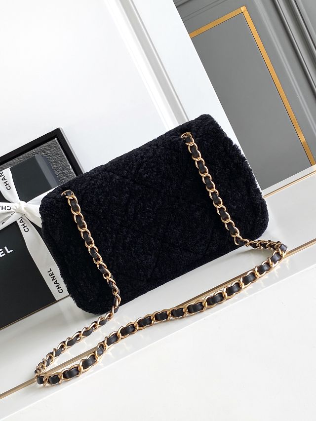 CC original shearling medium flap bag AS5149 black