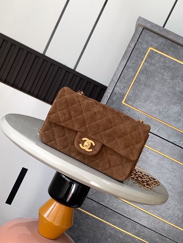 CC original suede calfskin mini flap bag A69900 brown