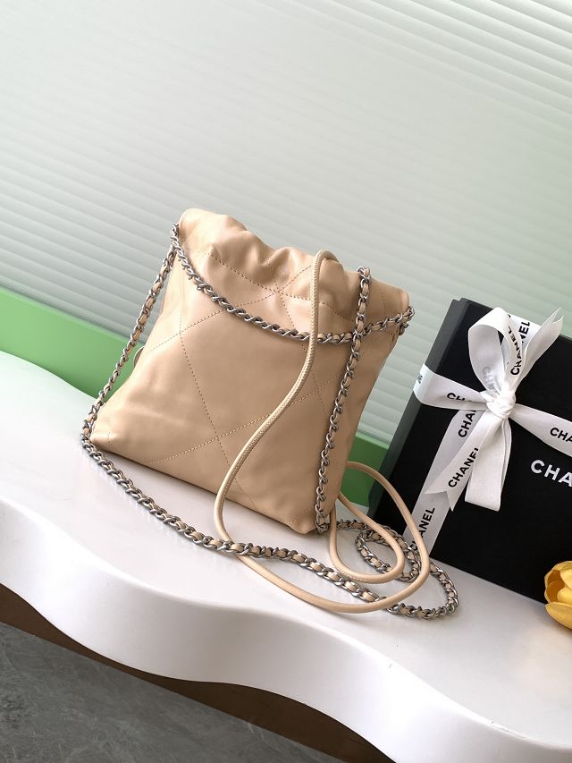 CC original calfskin 22 mini handbag AS3980 beige