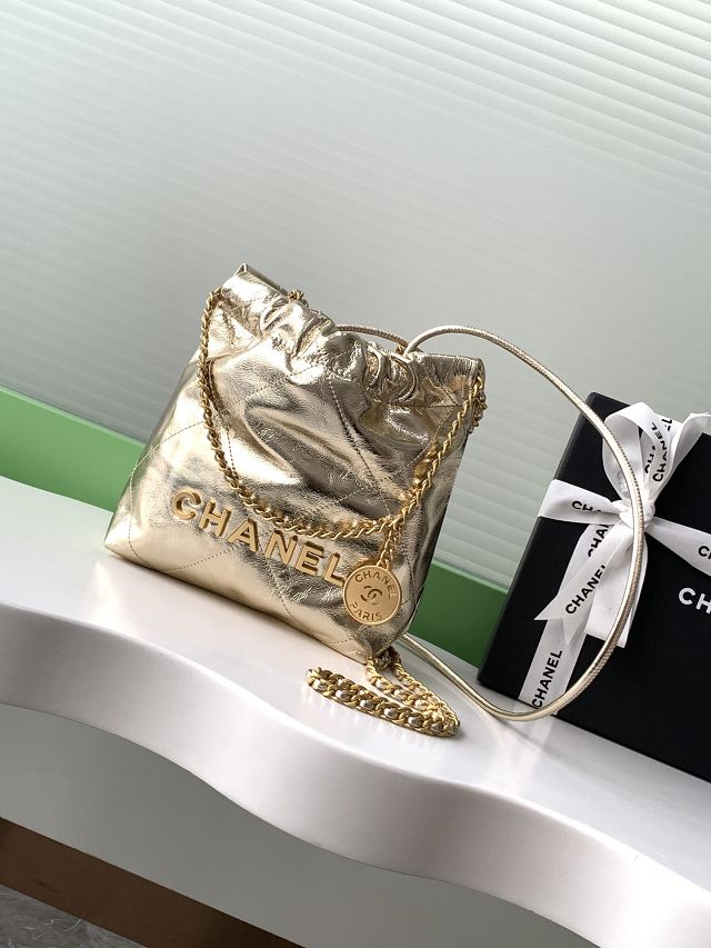 CC original calfskin 22 mini handbag AS3980 gold