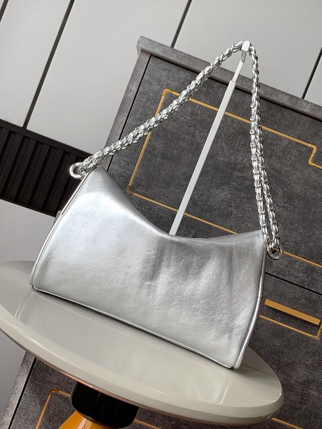 CC original calfskin medium hobo bag AS5313 silver