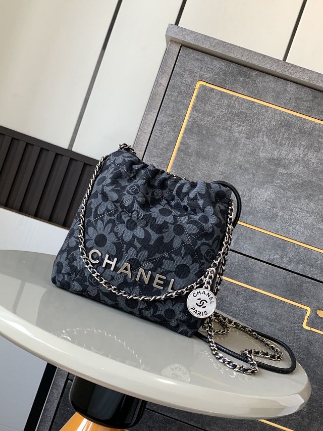 CC original denim 22 mini handbag AS3980 black