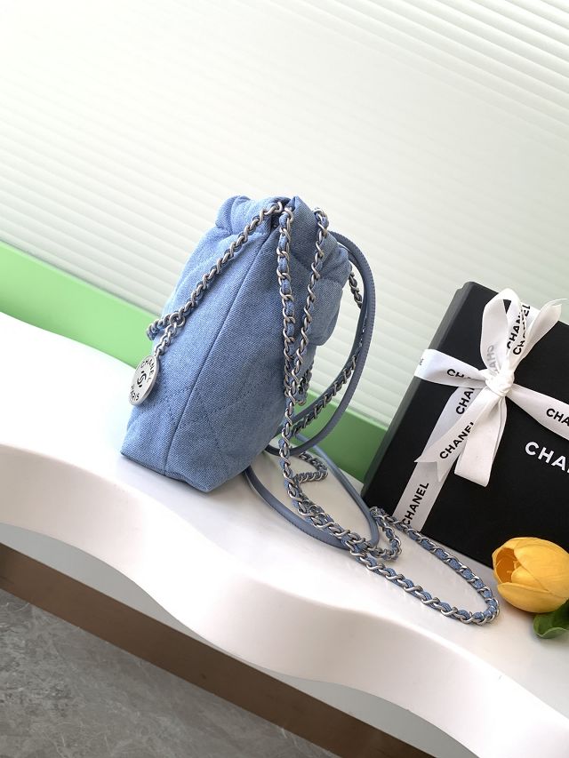 CC original denim 22 mini handbag AS3980 blue