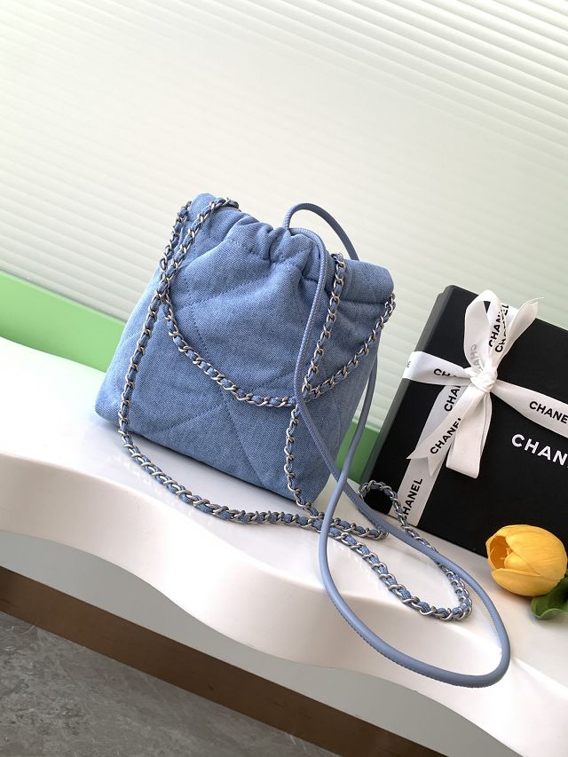 CC original denim 22 mini handbag AS3980 blue