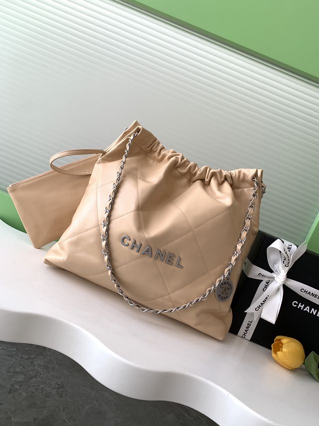 CC original calfskin 22 medium handbag AS3261 beige