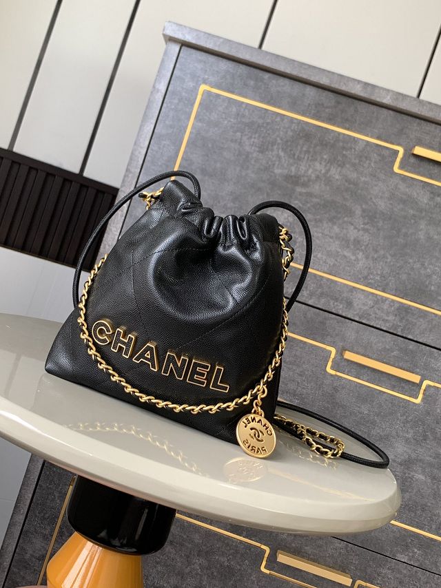 CC original grained calfskin 22 mini handbag AS3980 black