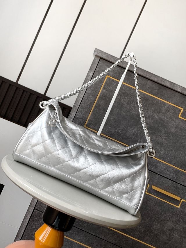 CC original lambskin large hobo bag AS5313 silver