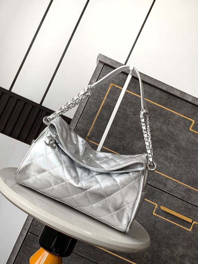 CC original lambskin medium hobo bag AS5312 silver