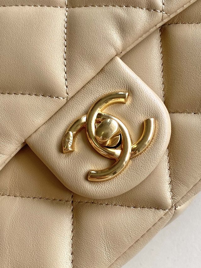 CC original lambskin mini flap bag AS5175 beige