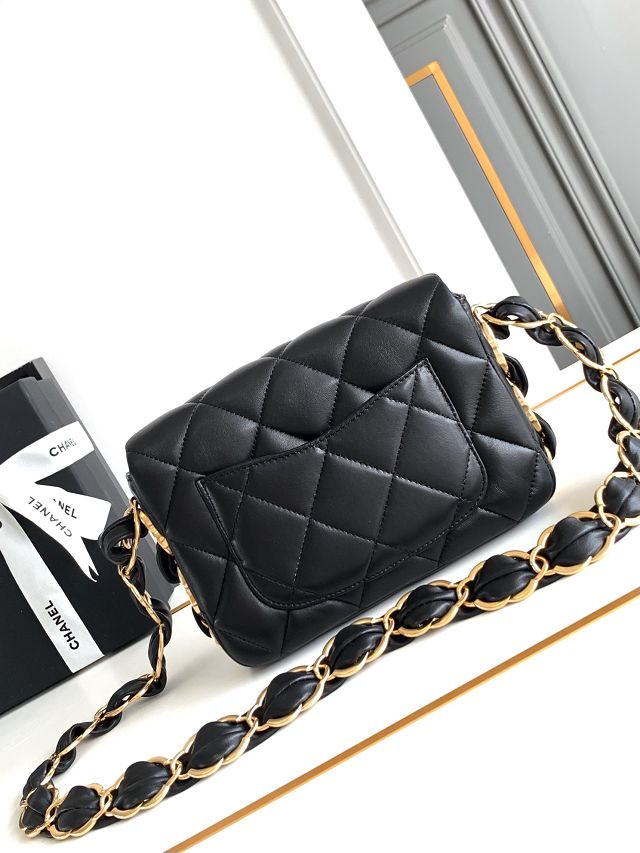 CC original lambskin mini flap bag AS5175 black