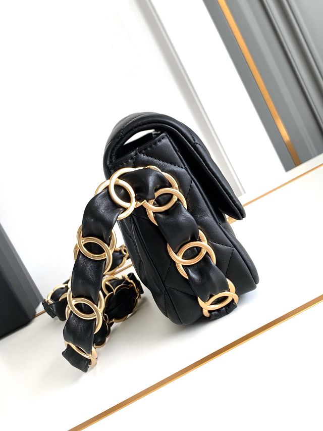 CC original lambskin mini flap bag AS5175 black