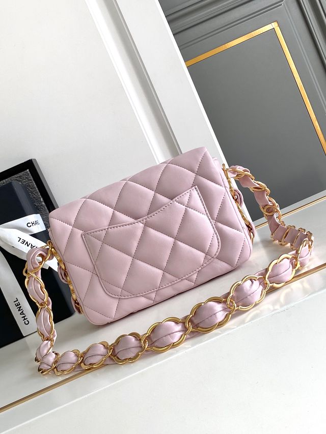 CC original lambskin mini flap bag AS5175 pink