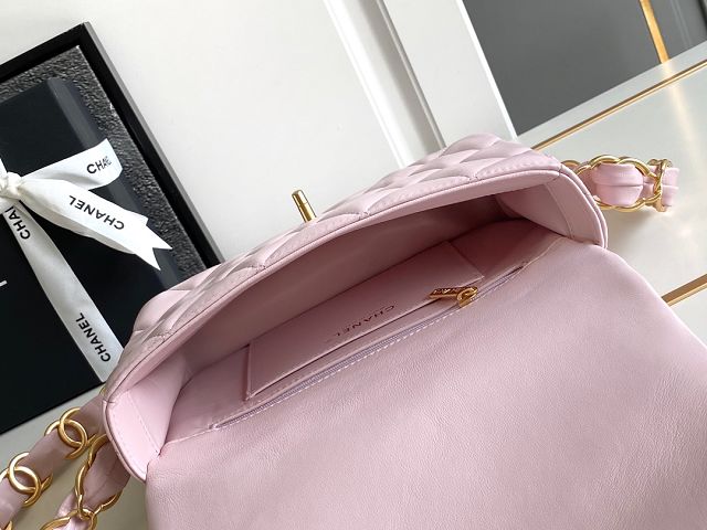 CC original lambskin small flap bag AS5174 pink