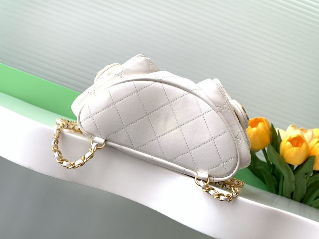 CC original metallic lambskin backpack AS5310 white