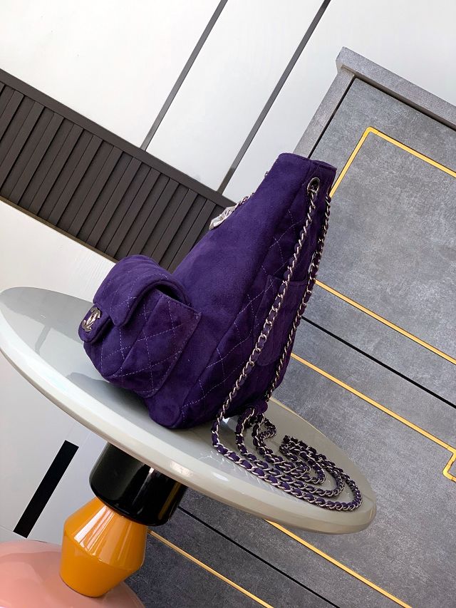 CC original suede calfskin backpack AS5350 purple