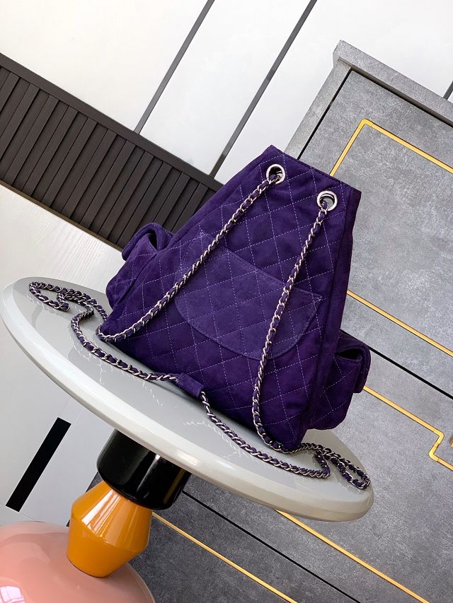 CC original suede calfskin backpack AS5350 purple