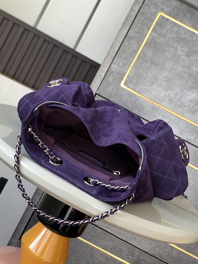 CC original suede calfskin backpack AS5350 purple