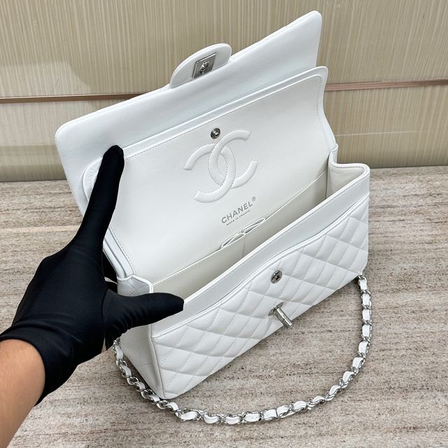 CC original Italy GR lambskin medium flap bag A01112 white