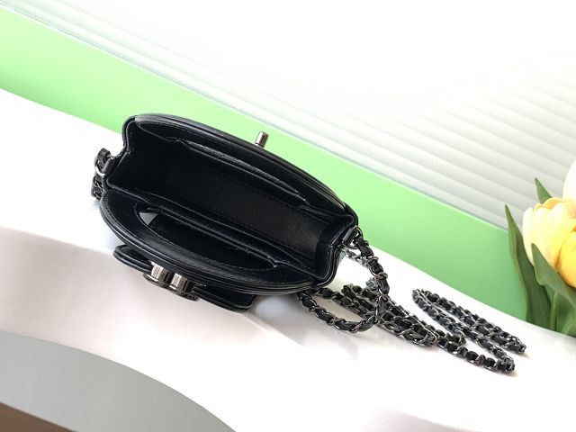 CC original calfskin clutch with chain AP3435 allblack