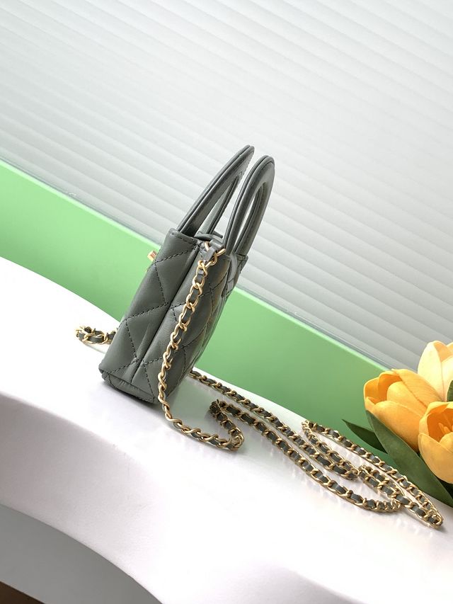 CC original calfskin clutch with chain AP3435 dark green