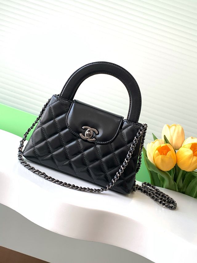 CC original calfskin mini shopping bag AS4416 allblack