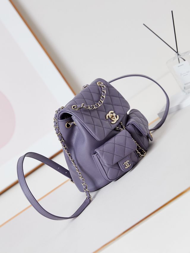 CC original grained calfskin backpack AS3860 purple